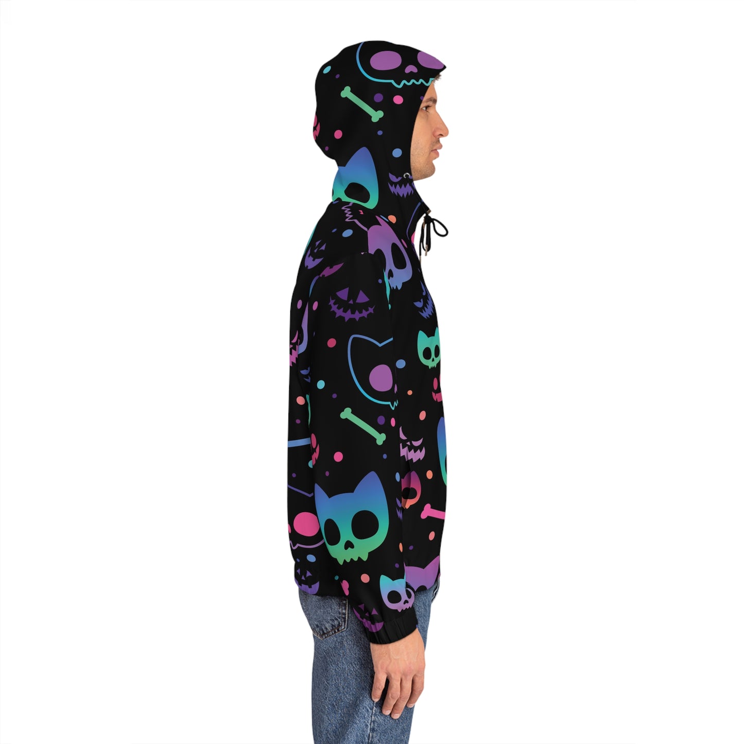 Neon Kitty Skulls Unisex Full-Zip Hoodie