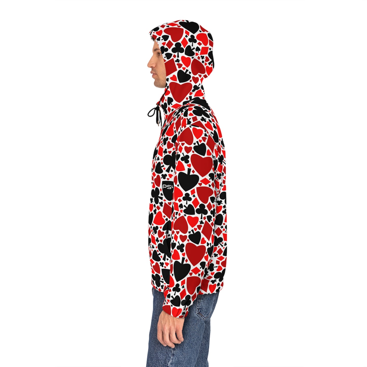 Play Card Pattern Unisex Full-Zip Hoodie