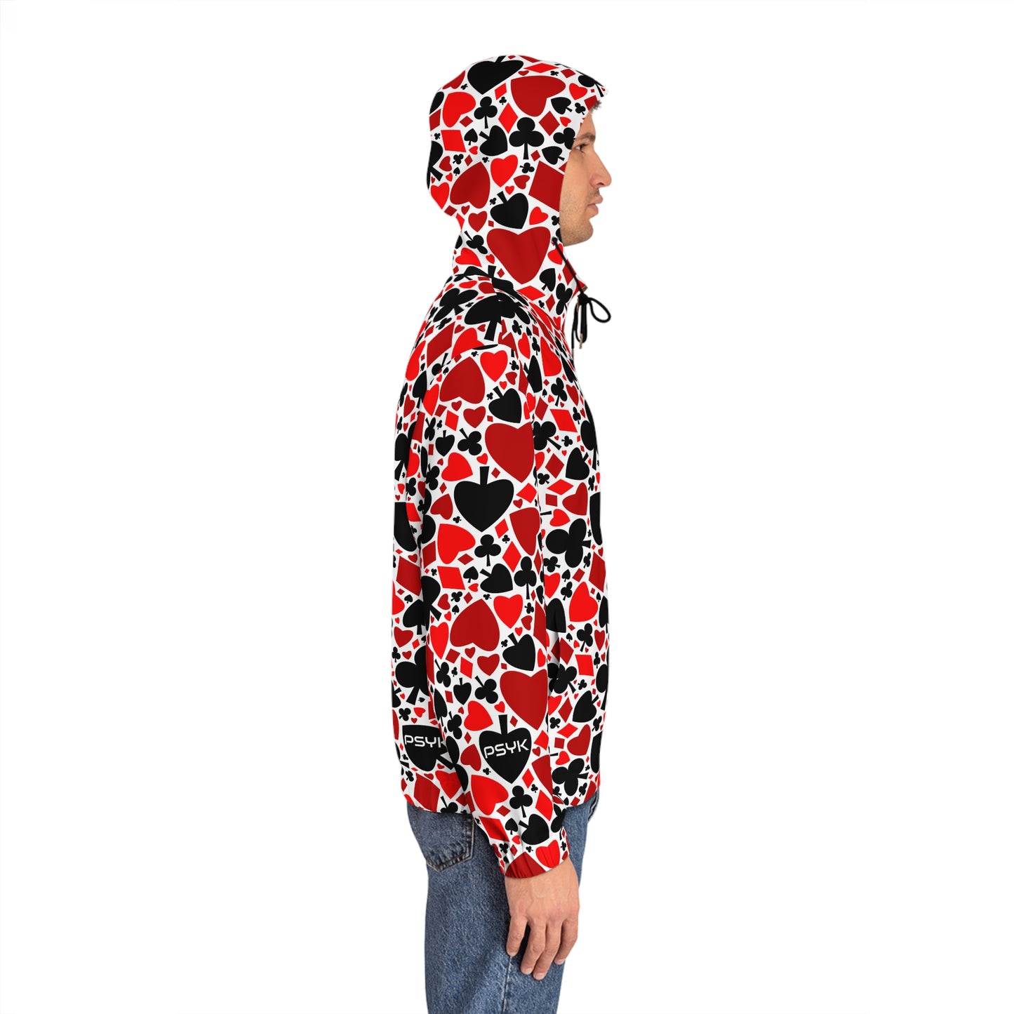 Play Card Pattern Unisex Full-Zip Hoodie