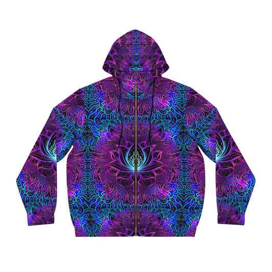 Neon Pattern Unisex Full-Zip Hoodie