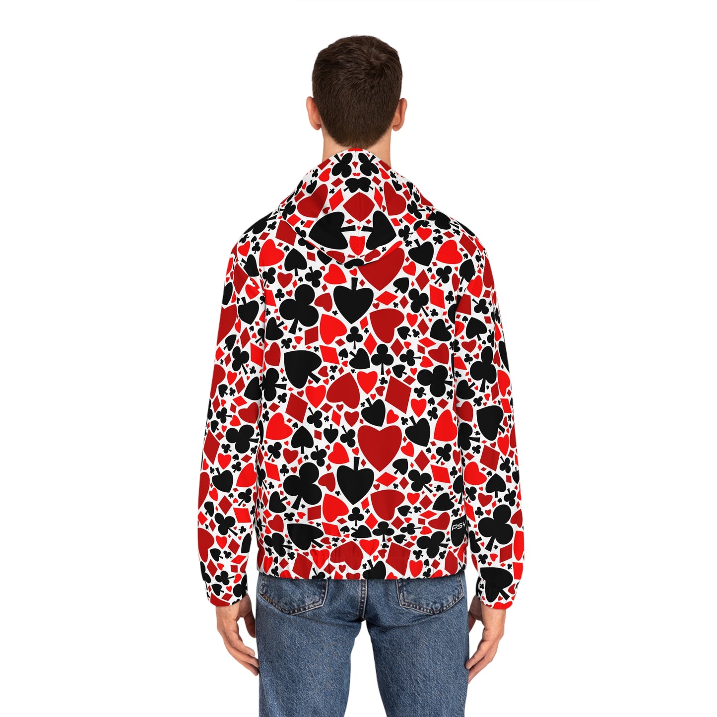 Play Card Pattern Unisex Full-Zip Hoodie